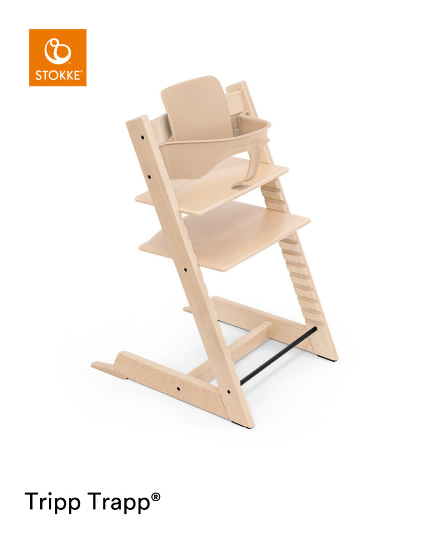 Tripp Trapp® Chair Natural, With Baby Set.