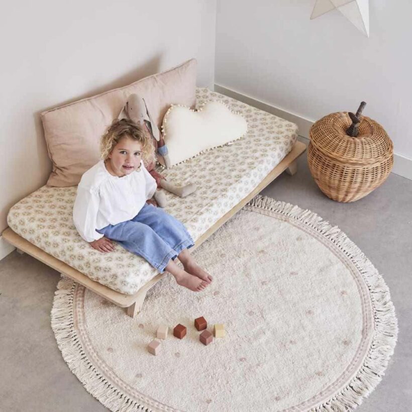 Tapis Petit Vloerkleed Rond Naturel Rose Stip Meisje Cs