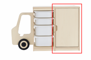 ארונית עם דלת ומידוף עץ