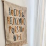 אריג לתלייה Abc כחול חרדל1