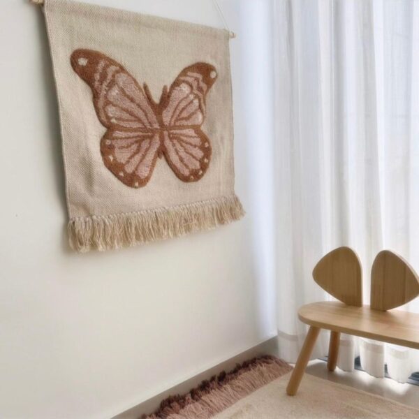 אריג לתלייה פרפר ורוד1