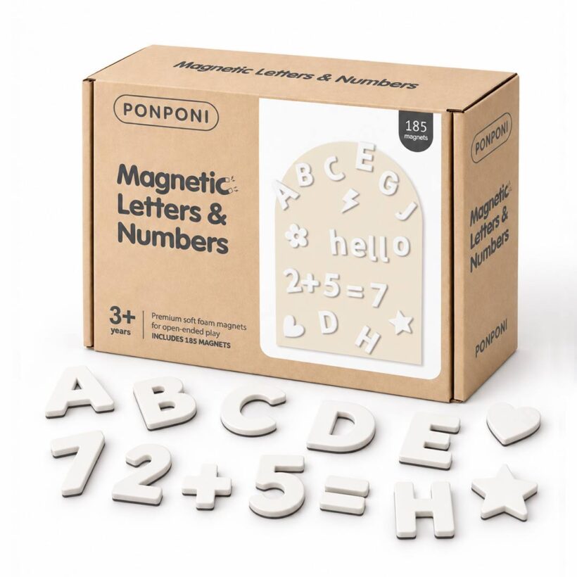 English Magnetic Letters Numbers White 1
