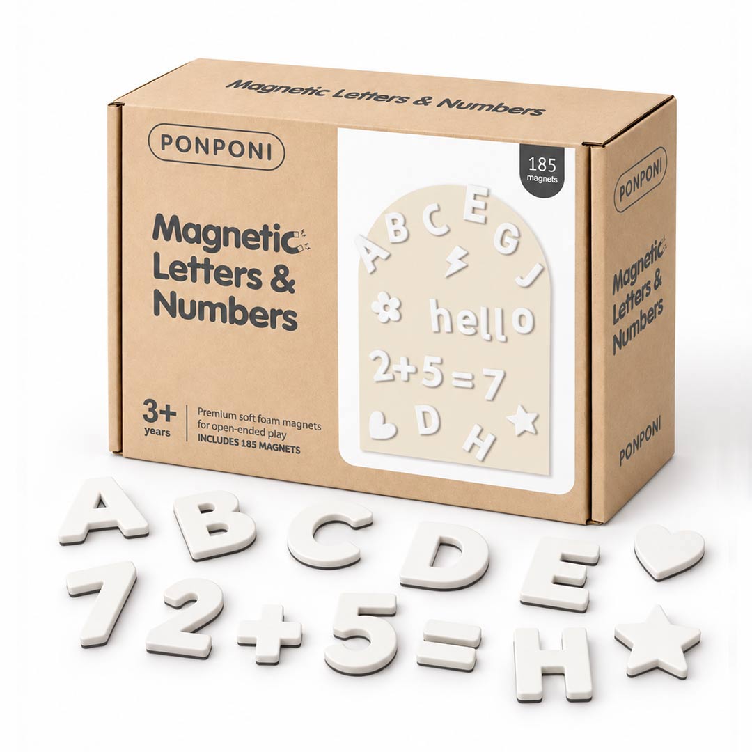 English Magnetic Letters Numbers White 1